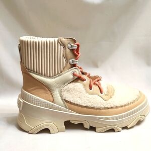 Sorel Brex Cozy Lace-up Waterproof Faux Fur Chunk Heeled boots (w size 10)
